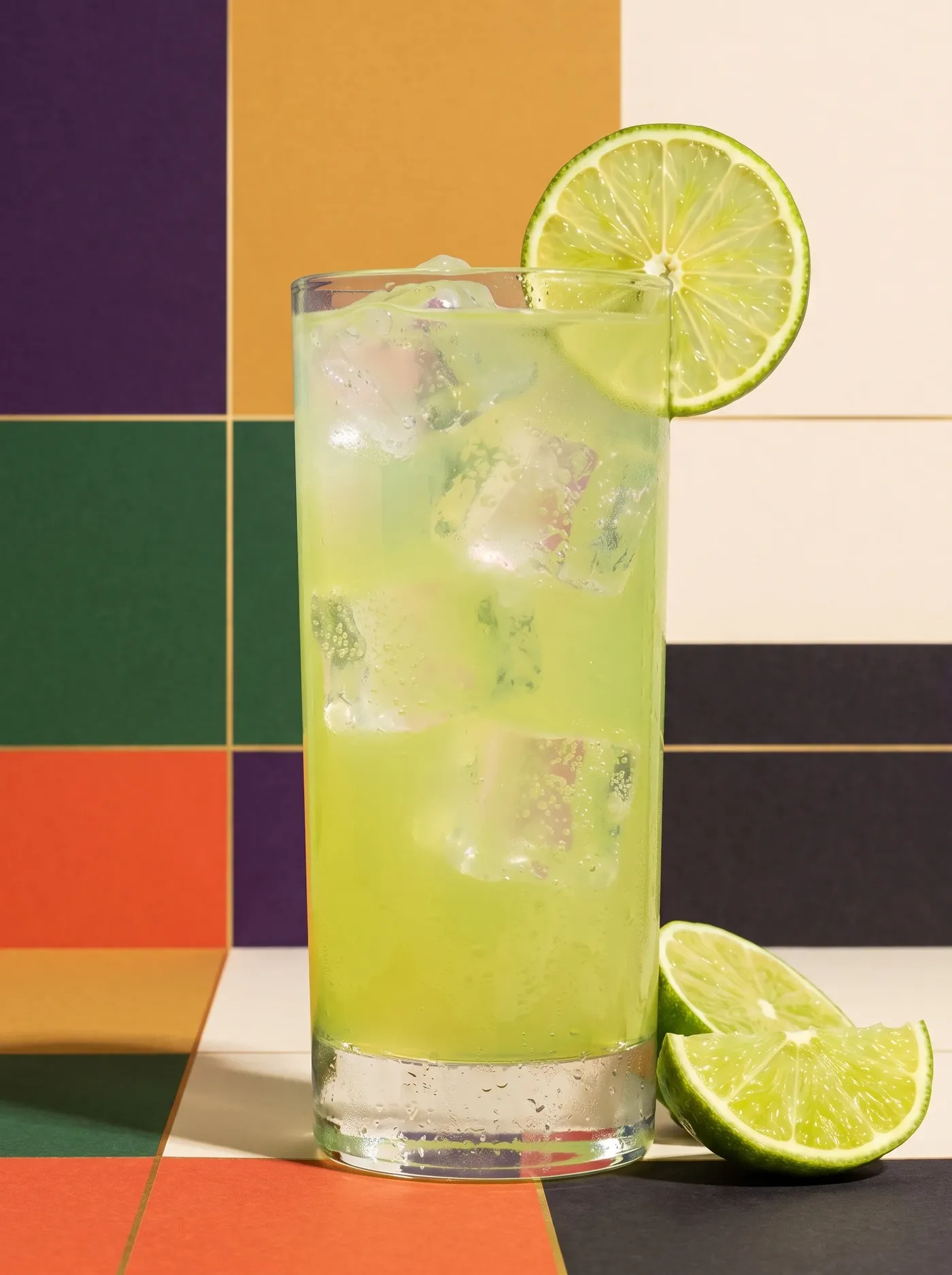 Queens Lime Soda in a glass